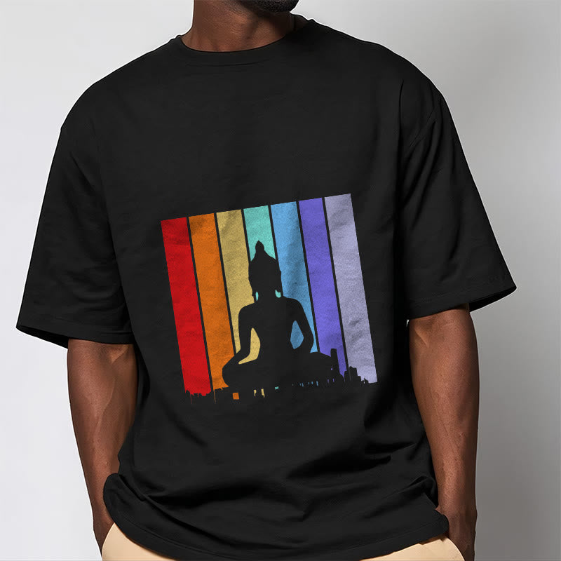 Meditation Buddha Rainbow Tee T-shirt - Image 2