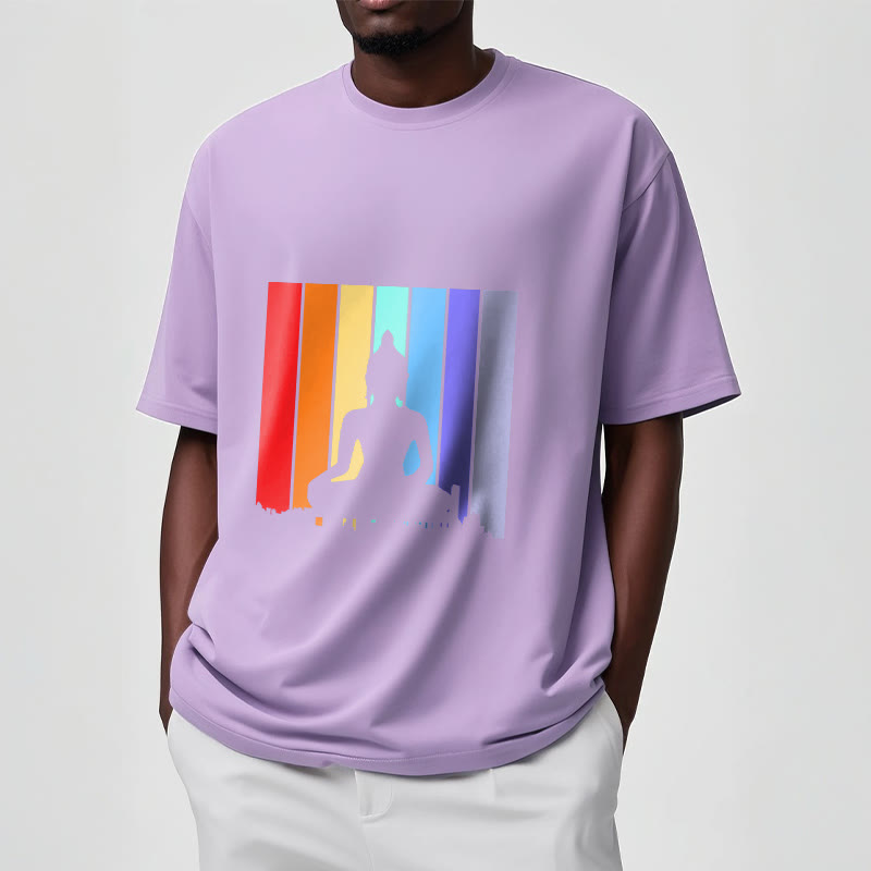 Meditation Buddha Rainbow Tee T-shirt - Image 18