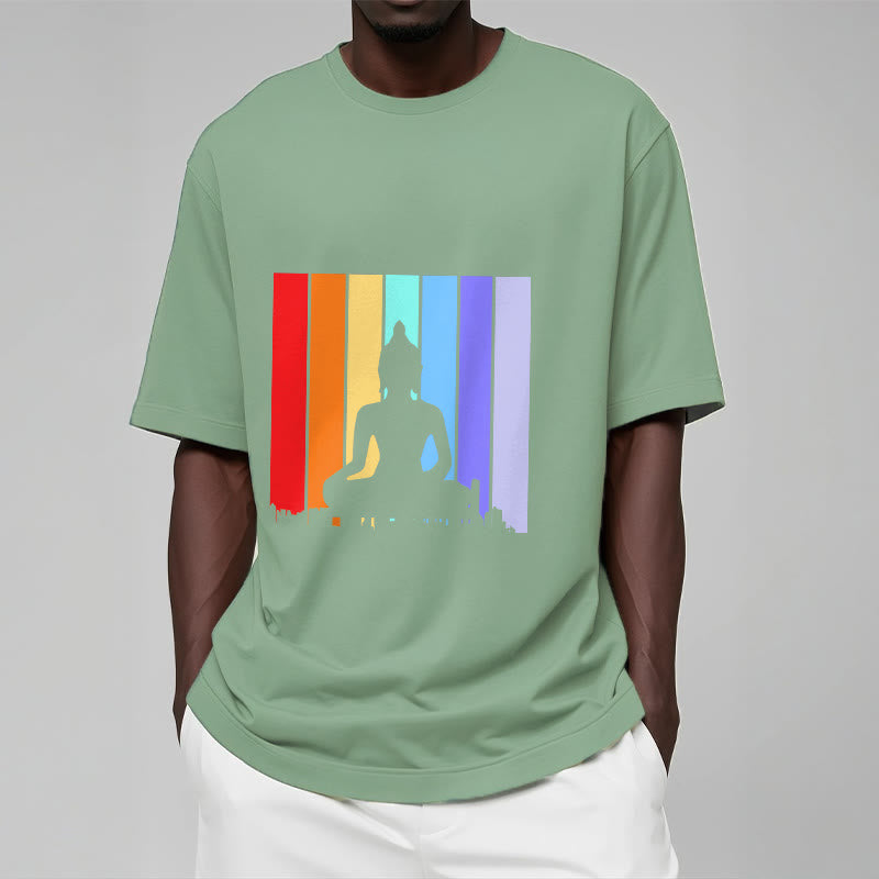 Meditation Buddha Rainbow Tee T-shirt - Image 16