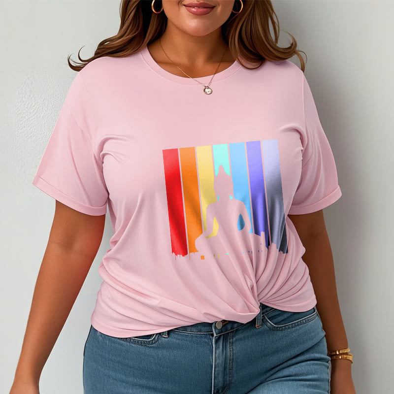Meditation Buddha Rainbow Tee T-shirt - Image 14