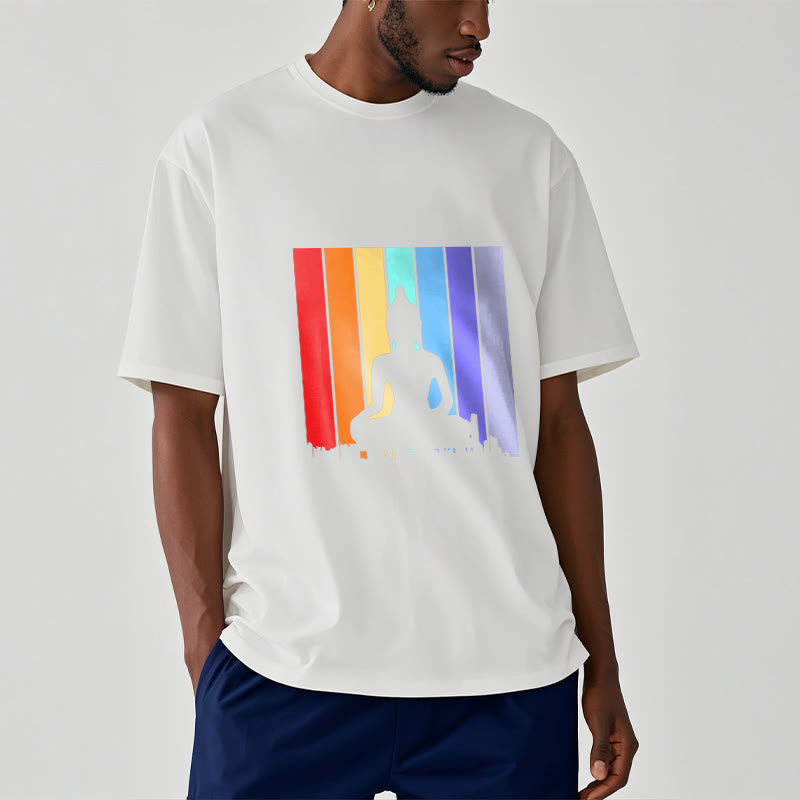 Meditation Buddha Rainbow Tee T-shirt - Image 7