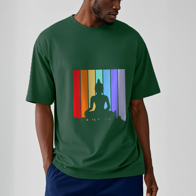 Meditation Buddha Rainbow Tee T-shirt - Image 12