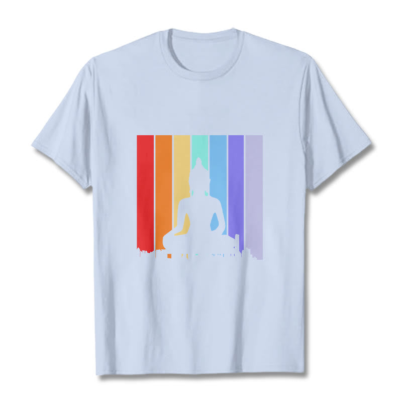 Meditation Buddha Rainbow Tee T-shirt - Image 19