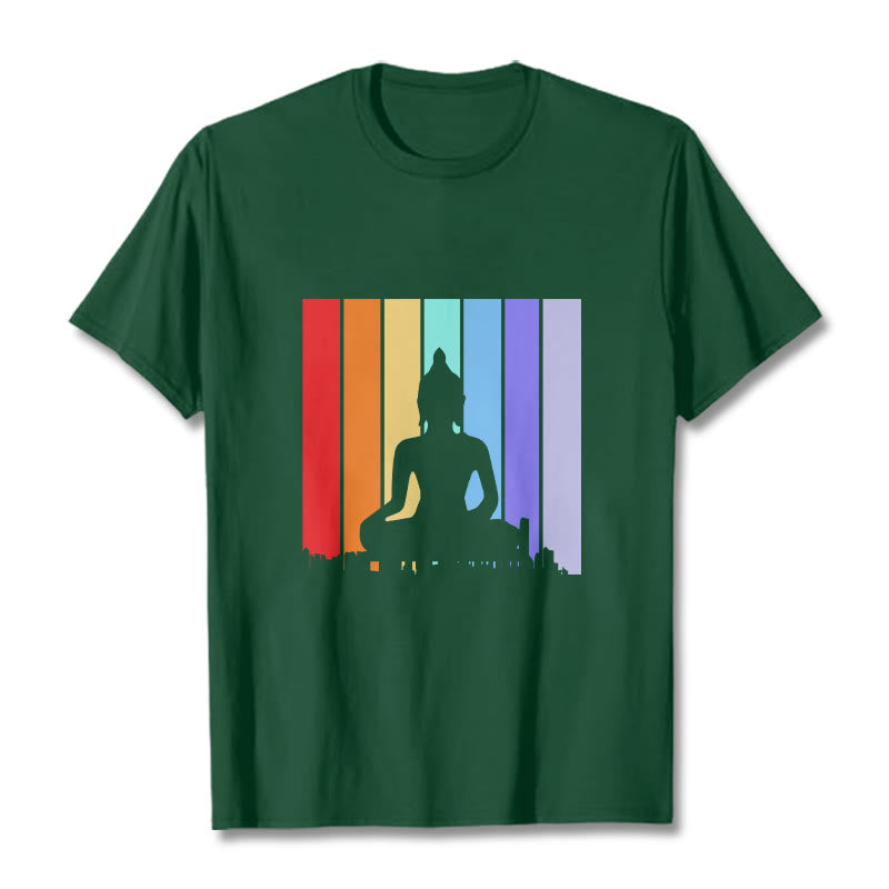 Meditation Buddha Rainbow Tee T-shirt - Image 11