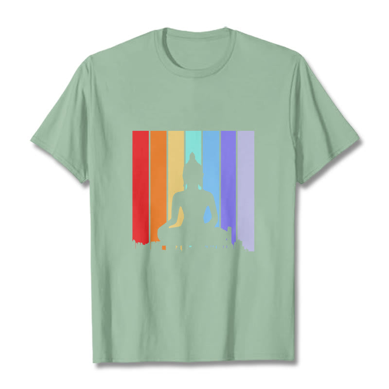 Meditation Buddha Rainbow Tee T-shirt - Image 15