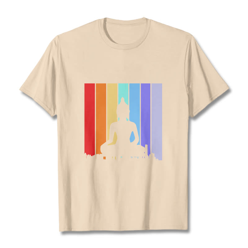 Meditation Buddha Rainbow Tee T-shirt - Image 9