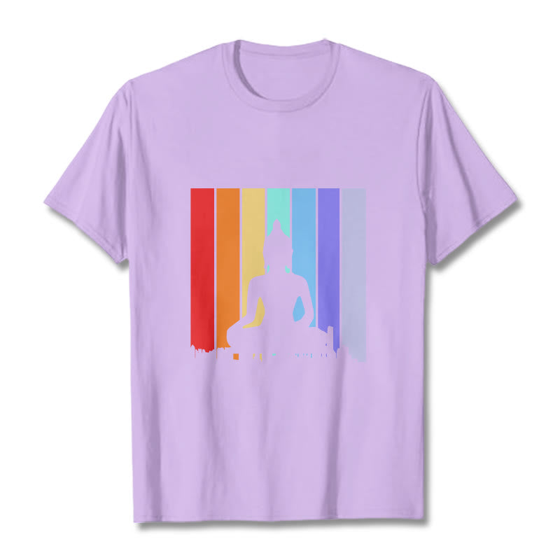 Meditation Buddha Rainbow Tee T-shirt - Image 17