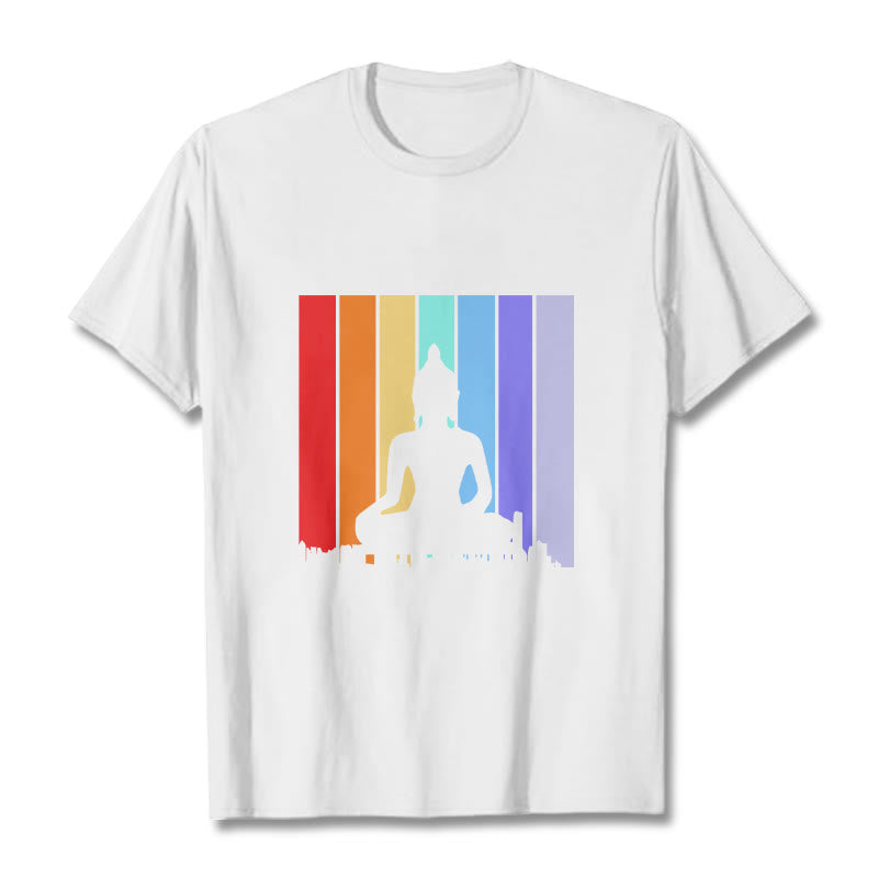 Meditation Buddha Rainbow Tee T-shirt - Image 6