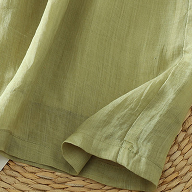 Casual Plain Lined Ribbon Elastic Women's Polyester Wide Leg Pants With Pockets - Image 14