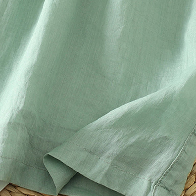 Casual Plain Lined Ribbon Elastic Women's Polyester Wide Leg Pants With Pockets - Image 18