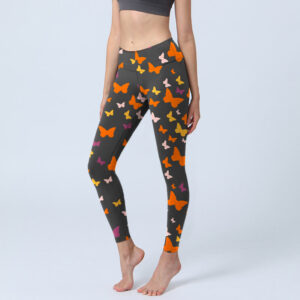 Colorful Butterfly Print Gym Leggings Women's Yoga Pants