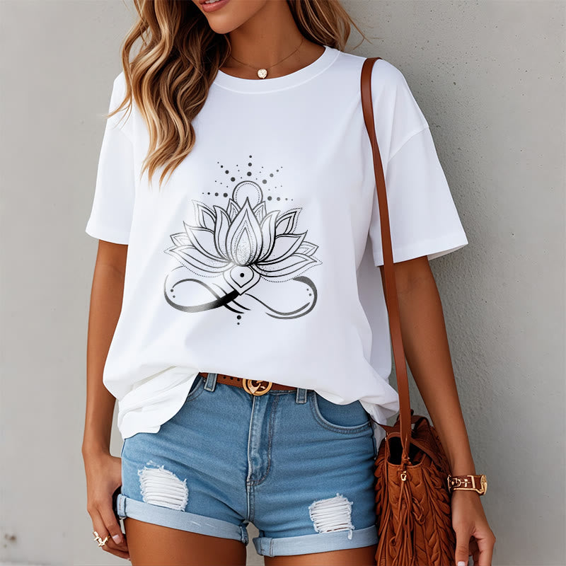 Lotus Flower Sun Design Tee T-shirt - Image 10