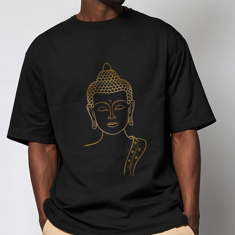Golden Buddha In Deep Meditation Tee T-shirt - Image 8