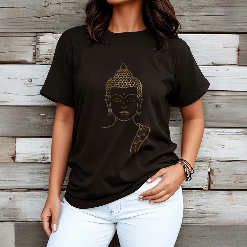 Golden Buddha In Deep Meditation Tee T-shirt - Image 10