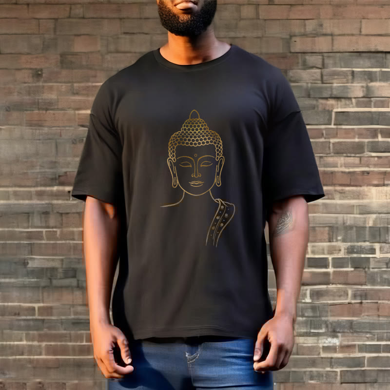 Golden Buddha In Deep Meditation Tee T-shirt - Image 9
