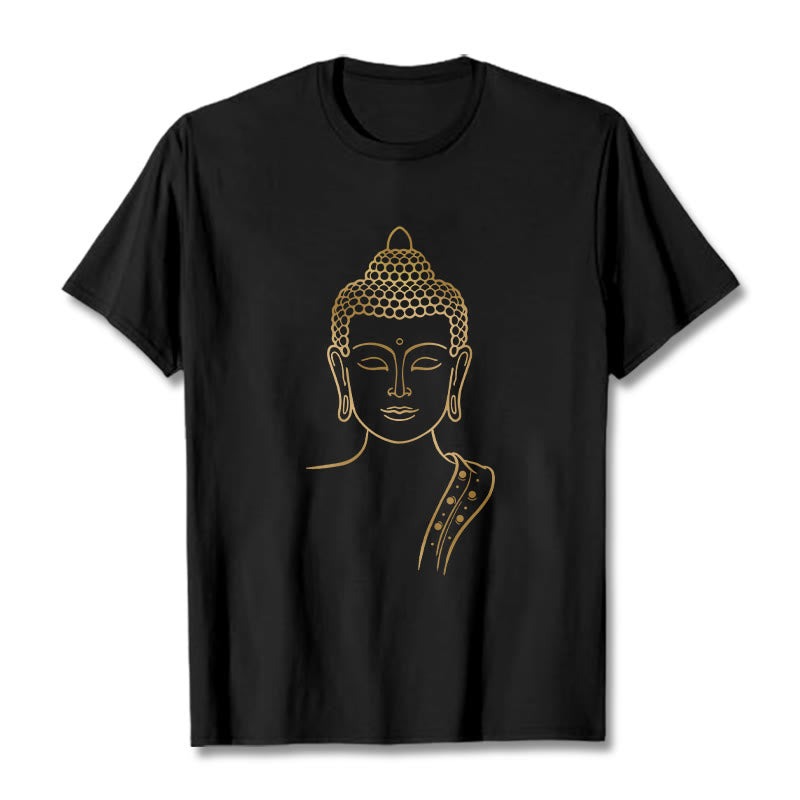 Golden Buddha In Deep Meditation Tee T-shirt - Image 7