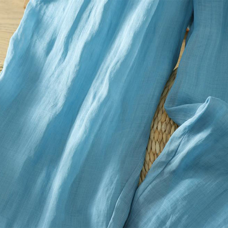 Commute Pure Color Simple Design Women's Cotton Linen Ankle-Length Harem Pants With Pockets - Image 24