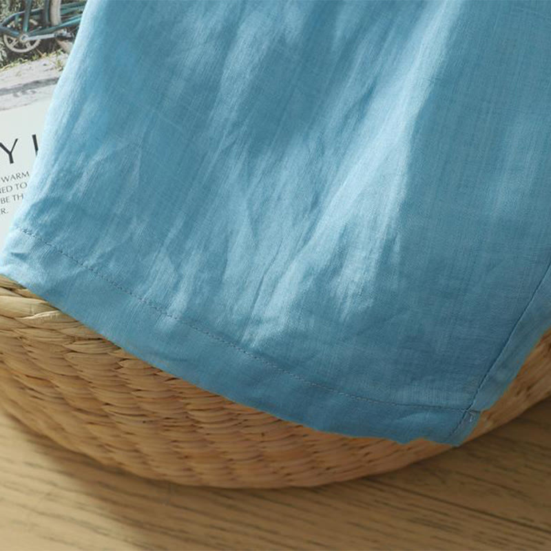 Commute Pure Color Simple Design Women's Cotton Linen Ankle-Length Harem Pants With Pockets - Image 25