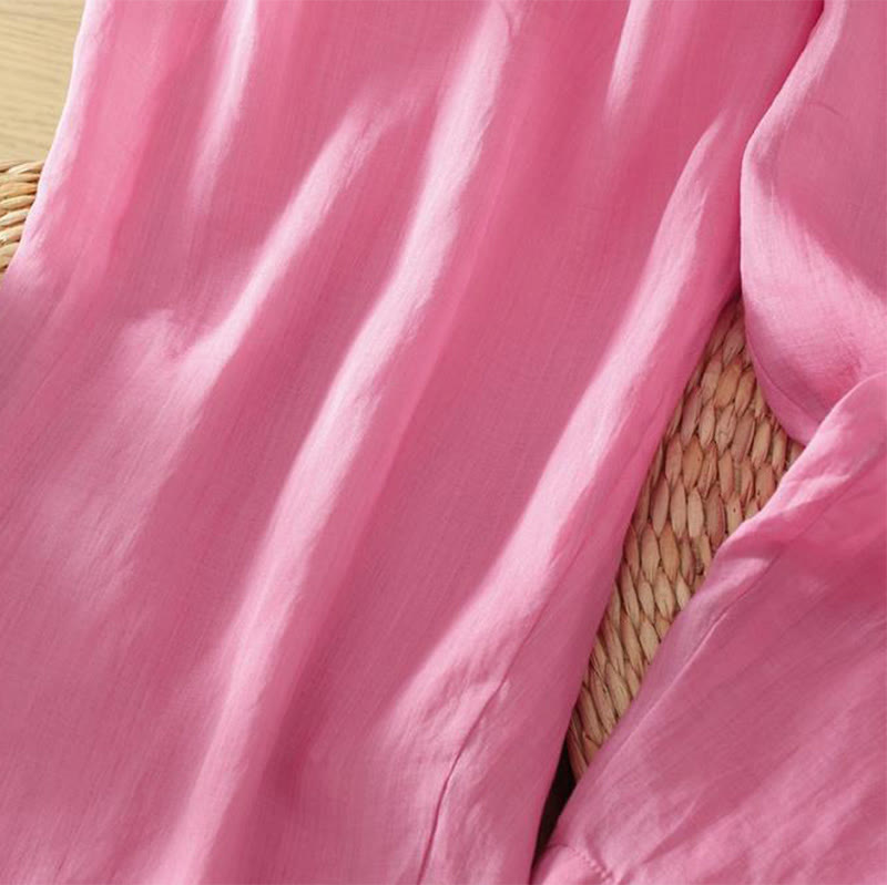 Commute Pure Color Simple Design Women's Cotton Linen Ankle-Length Harem Pants With Pockets - Image 19