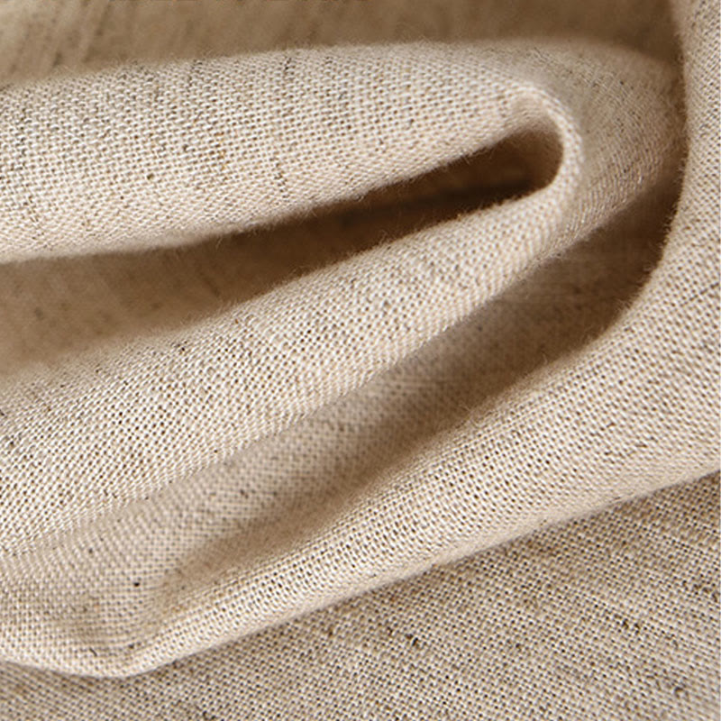 Summer Solid Color Men's Half Button Short Sleeve Cotton Linen Shirt - Image 11