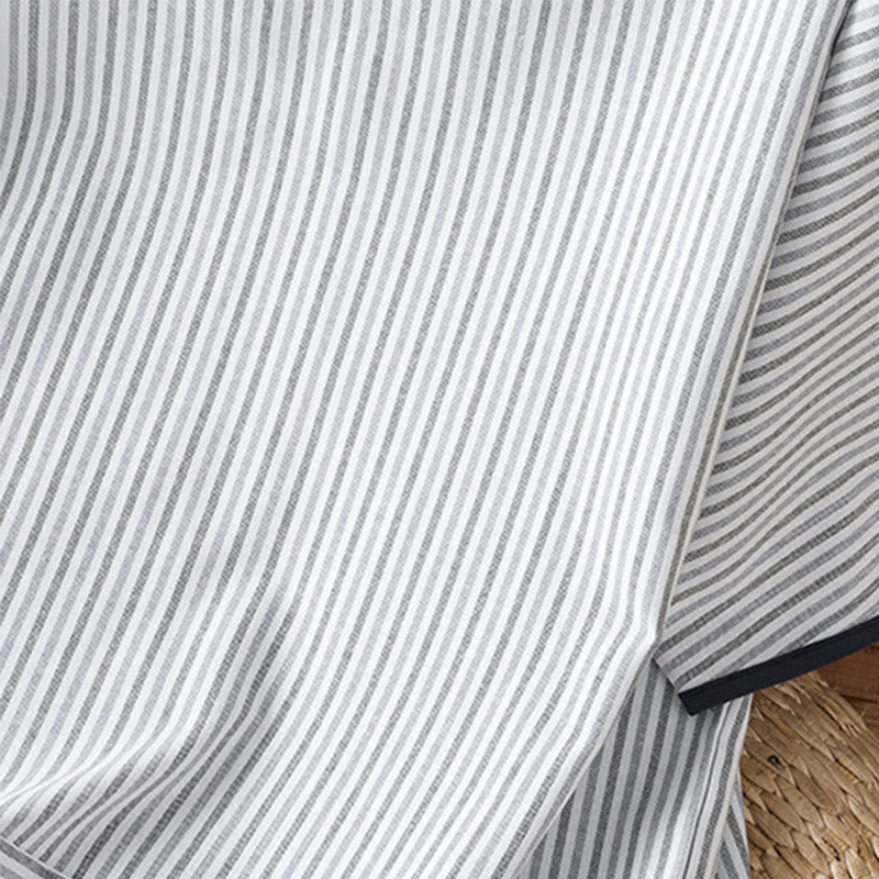 Pullover Stripes Crew Neck Design Women's Cotton Short Sleeves Shirt - Image 5