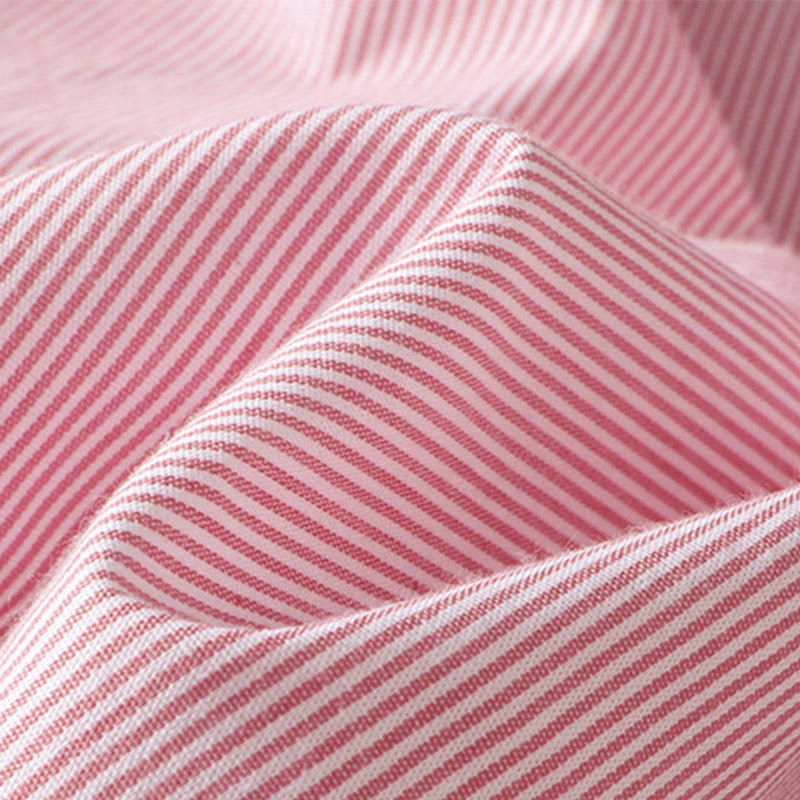 Pullover Stripes Crew Neck Design Women's Cotton Short Sleeves Shirt - Image 11