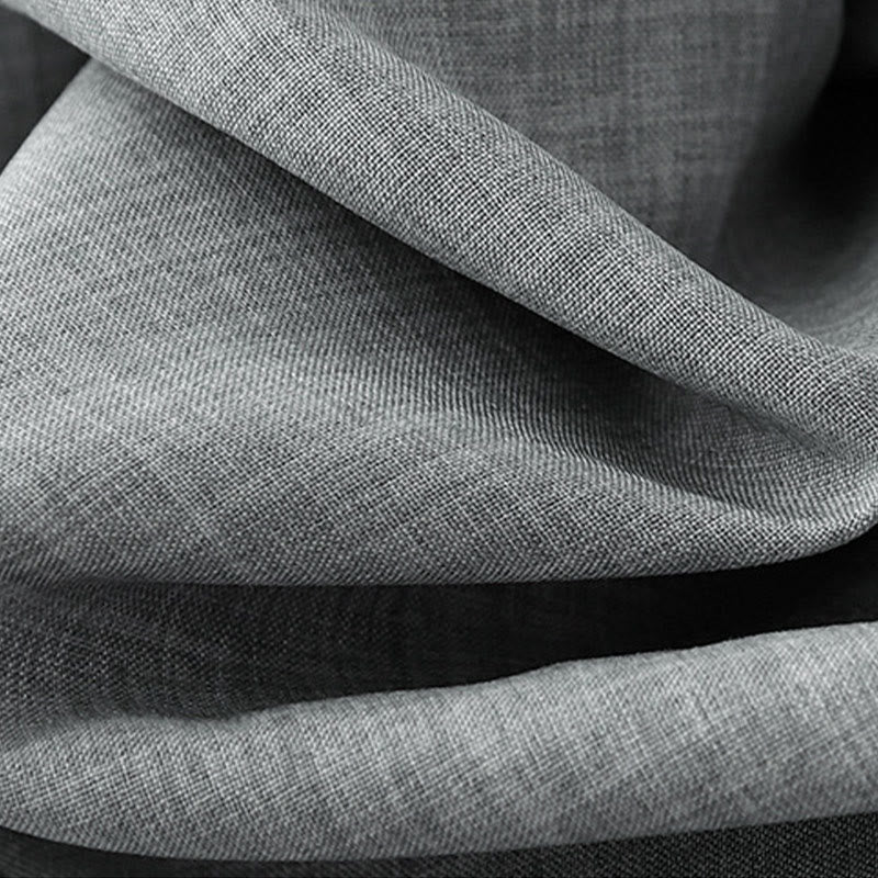 Plain LightSteelBlue Women's Wide Leg Cotton Linen Pants With Pockets - Image 7