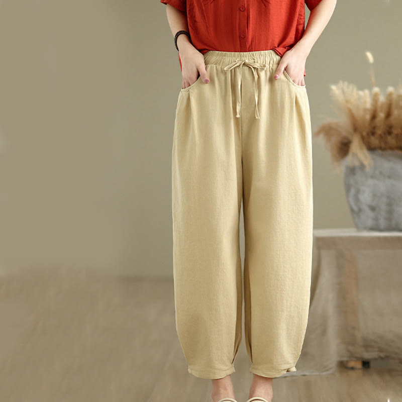 2pcs Casual Women's Short Sleeve Shirt Harem Pants Meditation Clothing Set - Image 13