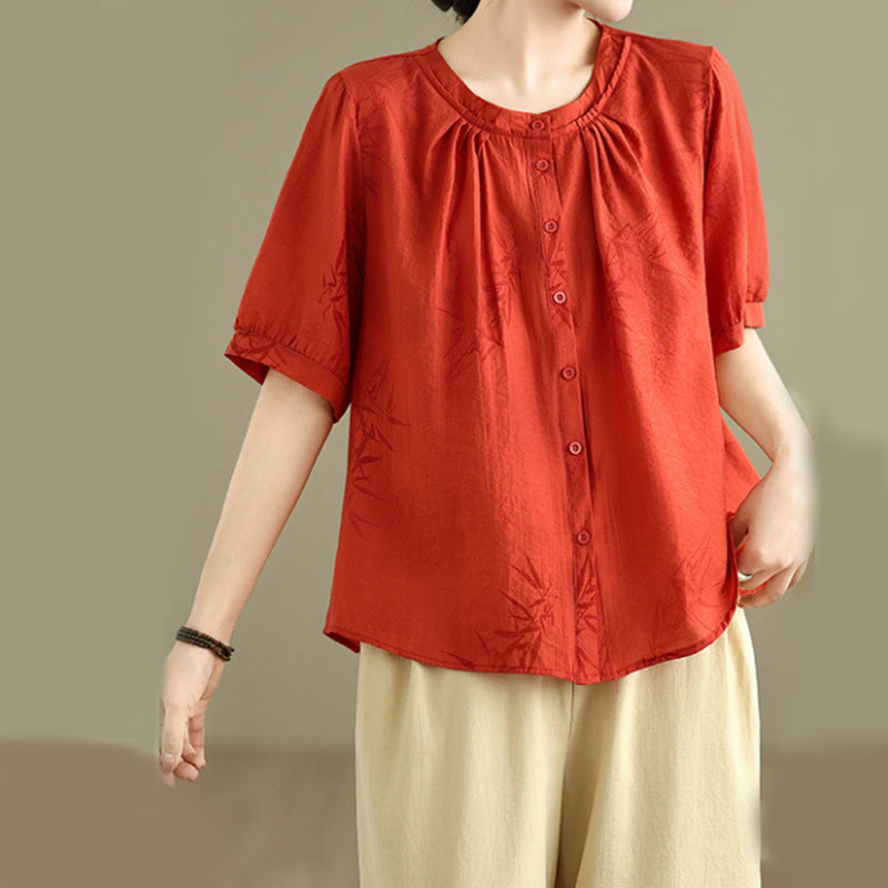 2pcs Casual Women's Short Sleeve Shirt Harem Pants Meditation Clothing Set - Image 10