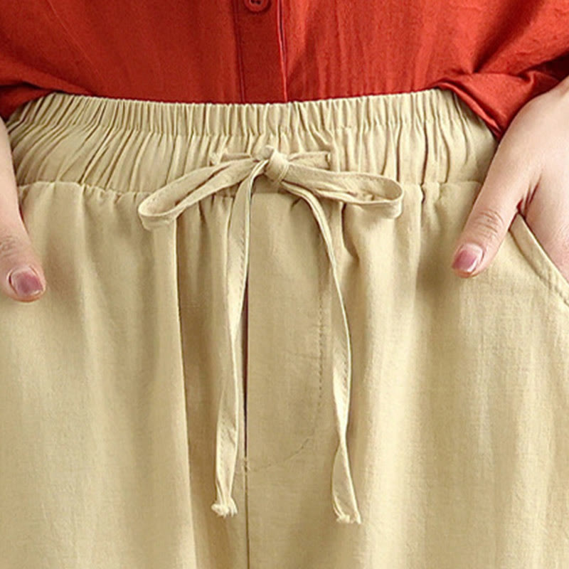 2pcs Casual Women's Short Sleeve Shirt Harem Pants Meditation Clothing Set - Image 14