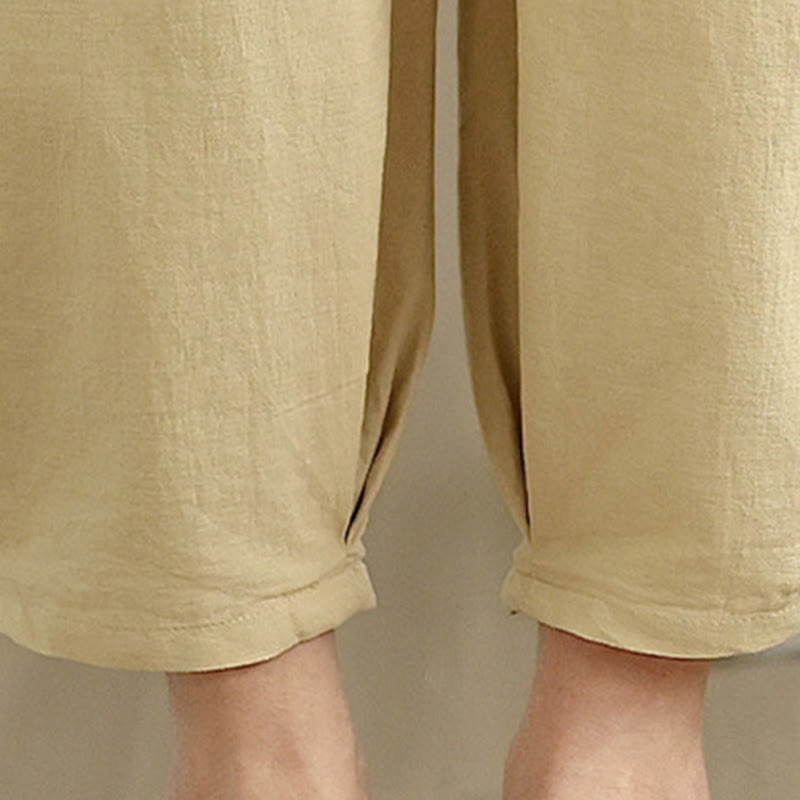 2pcs Casual Women's Short Sleeve Shirt Harem Pants Meditation Clothing Set - Image 26