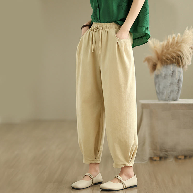 2pcs Casual Women's Short Sleeve Shirt Harem Pants Meditation Clothing Set - Image 21