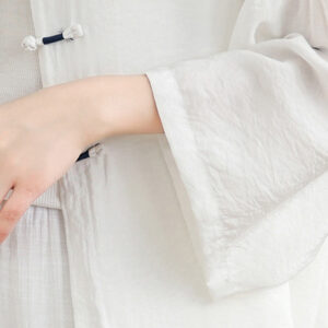 2pcs Casual Women's Frog Button Shirt Loose Pants Meditation Clothing Set - Image 14