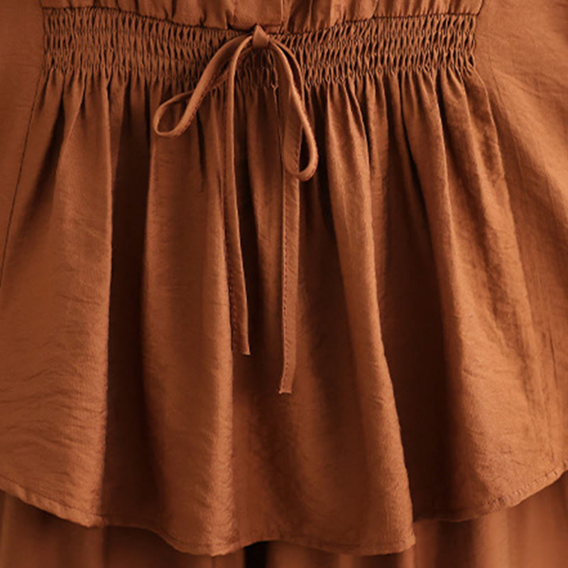 2pcs Casual Women's Stand Collar Shirt Loose Pants Meditation Clothing Set - Image 9