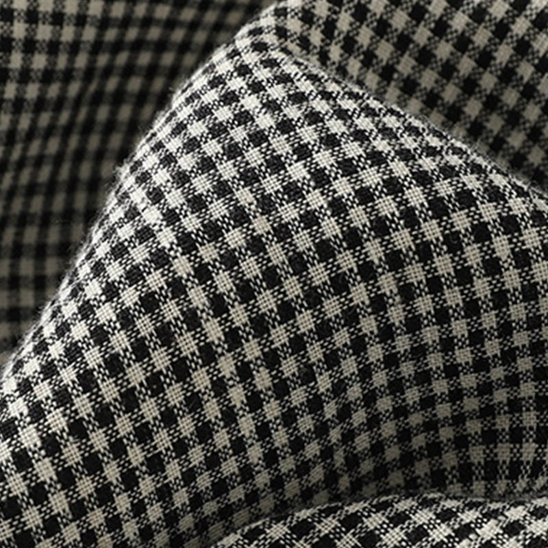 Plaid Pattern Drawstring Women's Cotton Linen Harem Pants With Pockets - Image 6