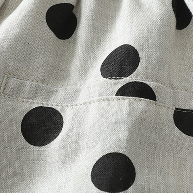 Polka Dot Floral Pattern Pattern Women's Cotton Linen Harem Pants With Pockets - Image 13