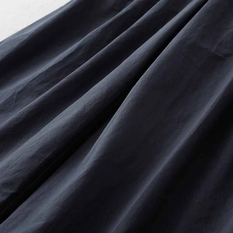 Casual Plain High Waist Women's Polyester 7-8 Length Wide Leg Pants With Pockets - Image 5