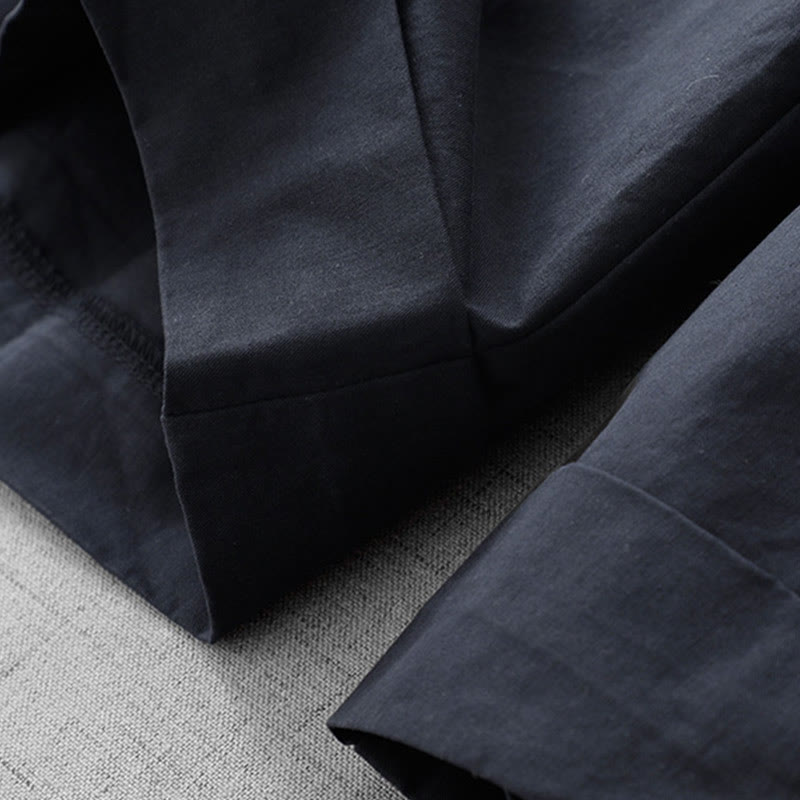 Casual Plain High Waist Women's Polyester 7-8 Length Wide Leg Pants With Pockets - Image 4