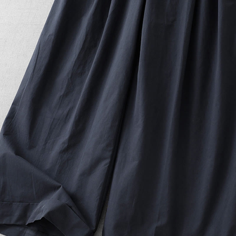 Casual Plain High Waist Women's Polyester 7-8 Length Wide Leg Pants With Pockets - Image 3