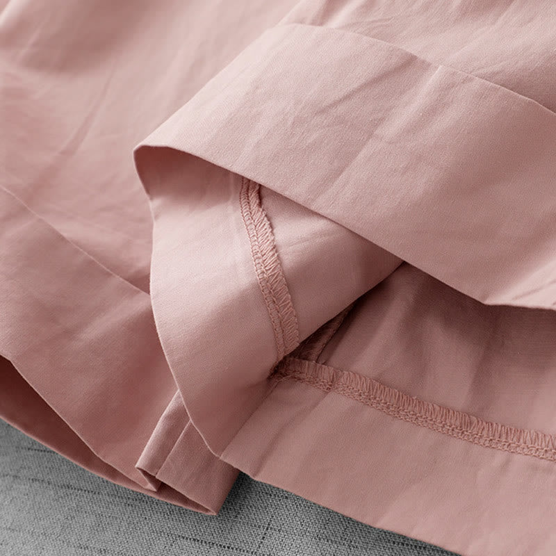 Casual Plain High Waist Women's Polyester 7-8 Length Wide Leg Pants With Pockets - Image 11