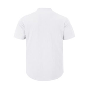 Solid Summer Short Sleeve Half Buttons Linen Men's Shirt - Image 9