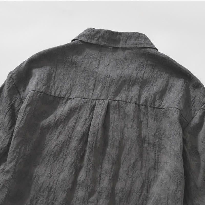 Summer Short Sleeve Buttons Men's Shirt With Two Pockets - Image 6