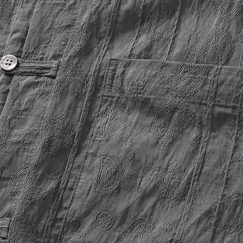 Summer Short Sleeve Buttons Men's Shirt With Two Pockets - Image 8