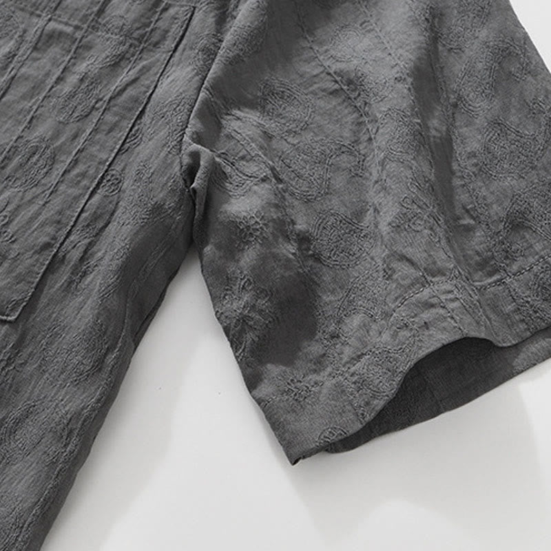 Summer Short Sleeve Buttons Men's Shirt With Two Pockets - Image 10