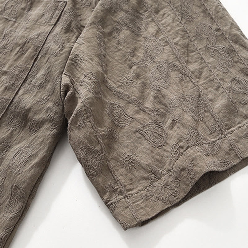 Summer Short Sleeve Buttons Men's Shirt With Two Pockets - Image 24