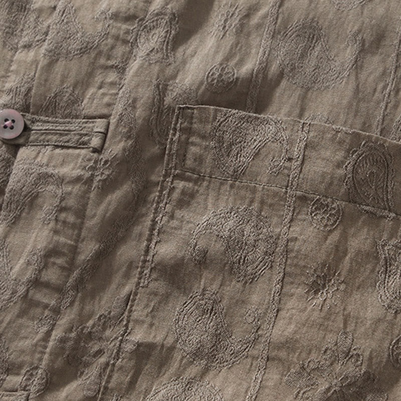 Summer Short Sleeve Buttons Men's Shirt With Two Pockets - Image 22