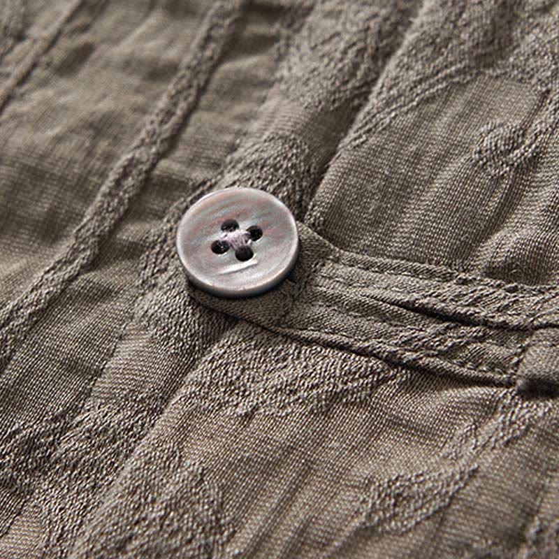 Summer Short Sleeve Buttons Men's Shirt With Two Pockets - Image 21