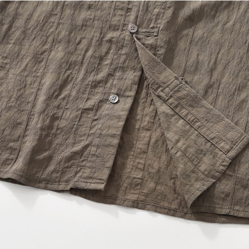 Summer Short Sleeve Buttons Men's Shirt With Two Pockets - Image 23