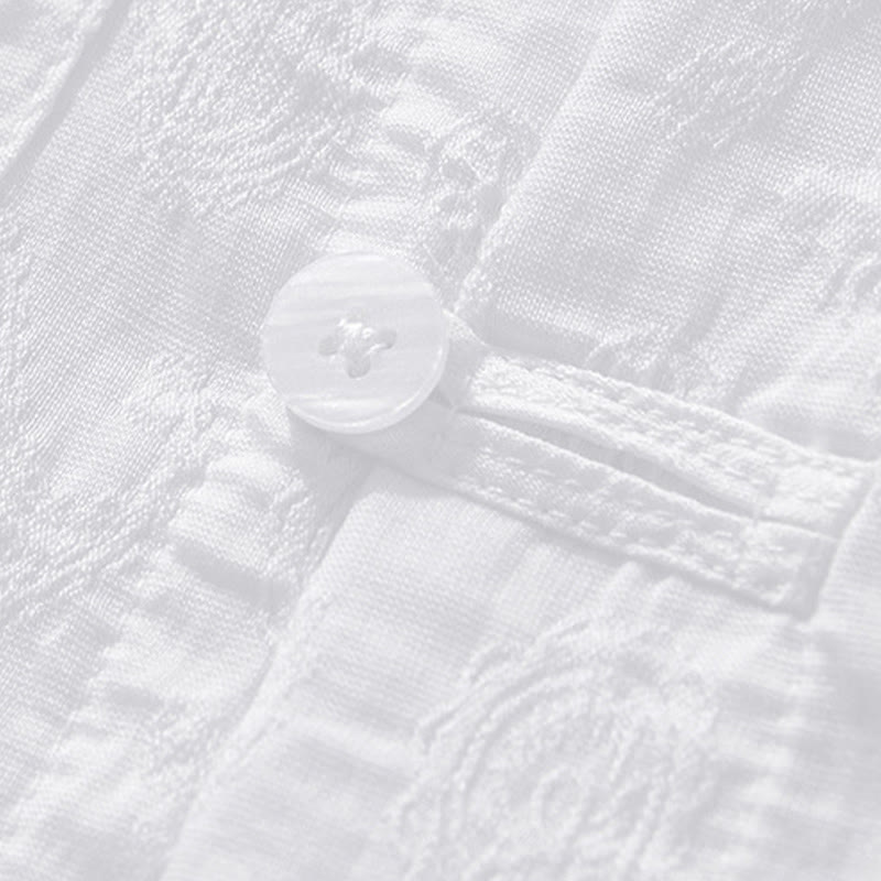 Summer Short Sleeve Buttons Men's Shirt With Two Pockets - Image 14