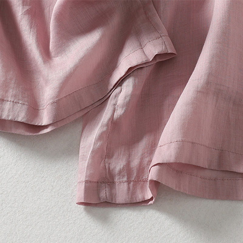 Casual Drawstring Cotton Linen Ankle-Length Women's Wide Leg Pants With Pockets - Image 4